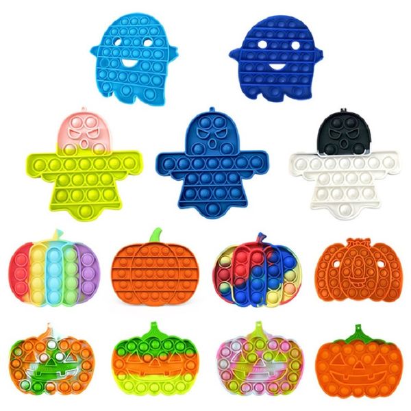 

fidget toy rainbow halloween pumpkin board push bubble sensory squeezing toys stress relief toy interactive game