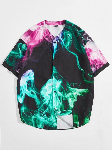 

men drop shoulder tie dye shirt y4go#, White;black