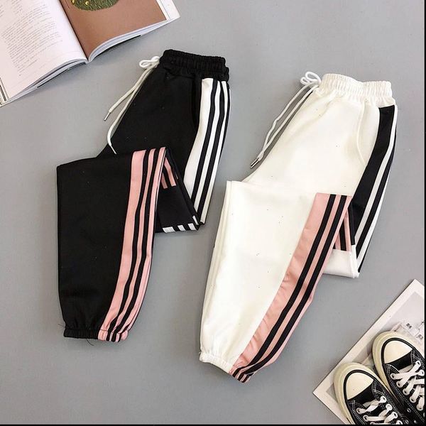 

plus size baggy harem womens capri pants women breathable quick dry leisure summer soft sweatpants high waist long harajuku, Black;white