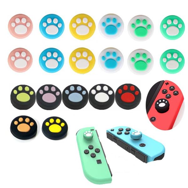 Tampas de capa de silicone de substituição Cat Claw Joystick Caps Controller Grip Thumbstick Buttons Cover Shell para Nintendo Switch Gamepad Controllers