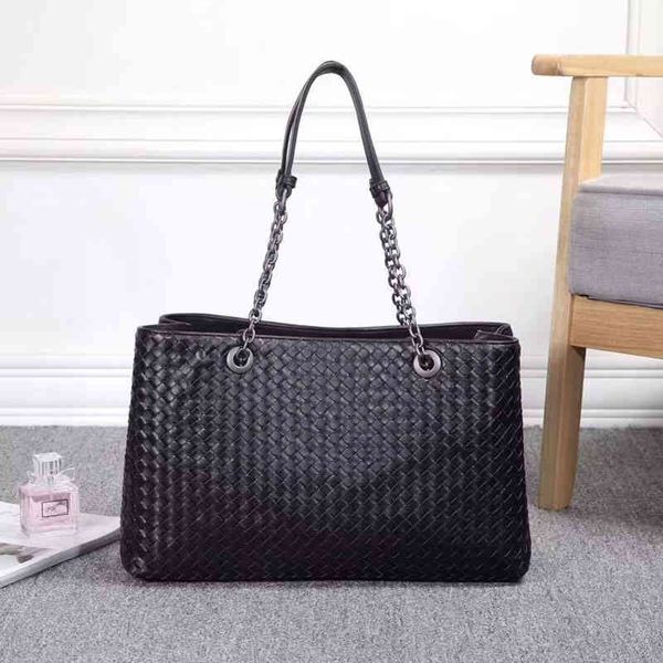 

women handbag brand desiger real sheepskin leather soft hand woven chain shoulder bag female shopping tote purse