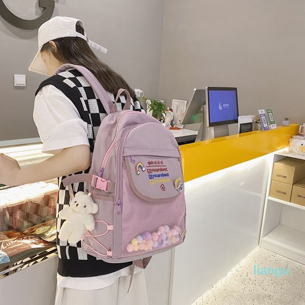 

junior of school sen female students korean version new ins hit 2021 high series niche large-capacity fashion schoolbag color scho ixtod