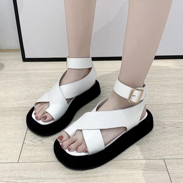 

sandals women platform cross tied female summer beach open toe shoes ladies casual outside footwear for, Black