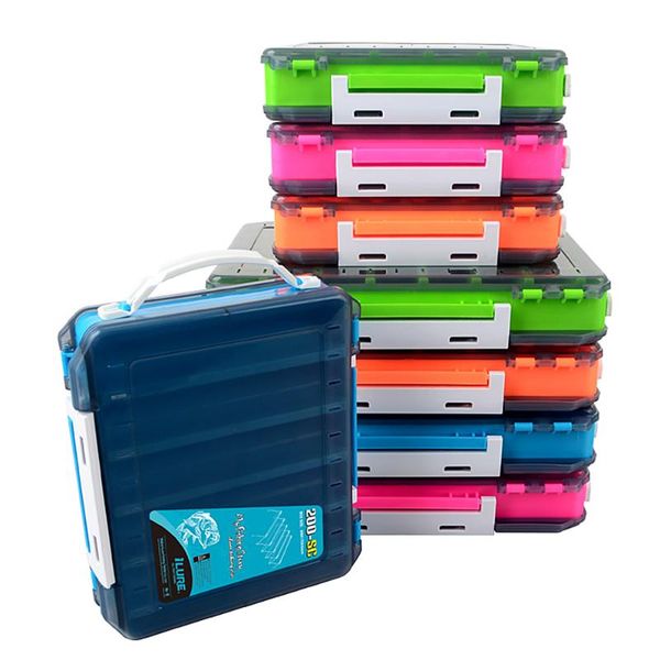 

double sided fishing box accessories lures hooks storage tackle organizer pesca