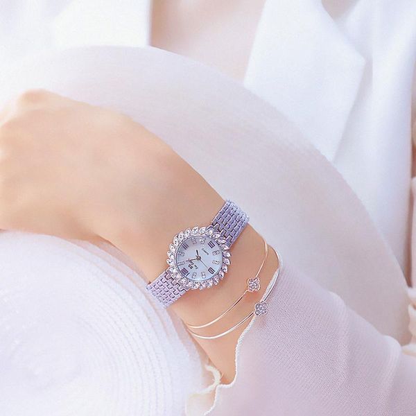 Armbanduhren Einfache römische Zifferblatt Damenuhren Dame Elegant Charm Business Watch Mädchen Mode Lässig Quarz Orologio Donna Relogio
