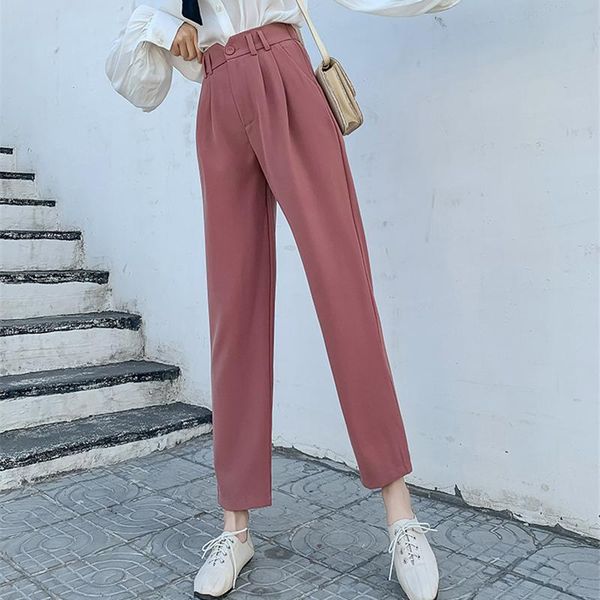 

women's pants & capris limiguyue winter women suit elegant high waist woolen with belted pockets solid ol style harem trousers mujer k3, Black;white