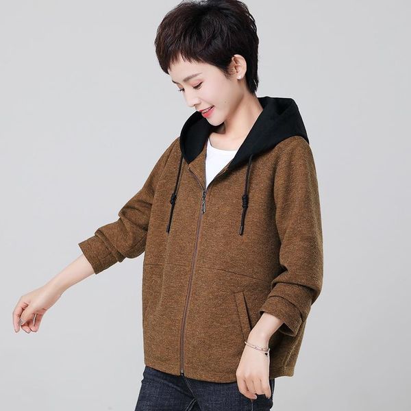 

women's jackets 2021 autumn winter plus size m - xxxxl short causal jacket women coat fashion hooded outerwear, Black;brown