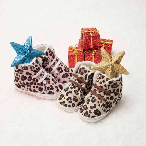 

walkers sneakers 2021 winter leopard warm soft bottom non slip walking shoes baby