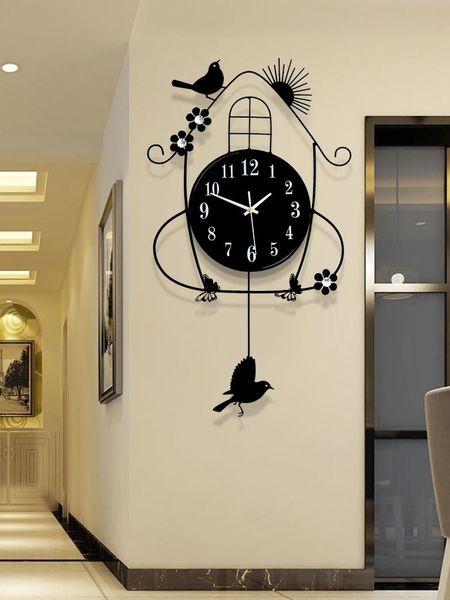 

wall clocks clock creative simple european modern garden hanging table bedroom mute luminous quartz big