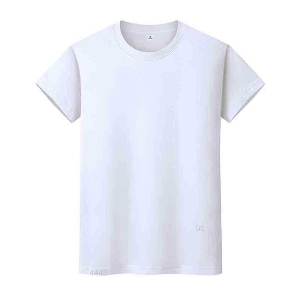 

men and women round neck solid color t-shirt summer cotton bottoming short-sleeved half-sleeved 6b3xti, Black