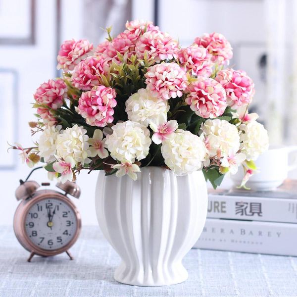 

vases modern ceramic vase+ artificial flower home crafts figurine decoration livingroom deskrose fake pot ornament vase art