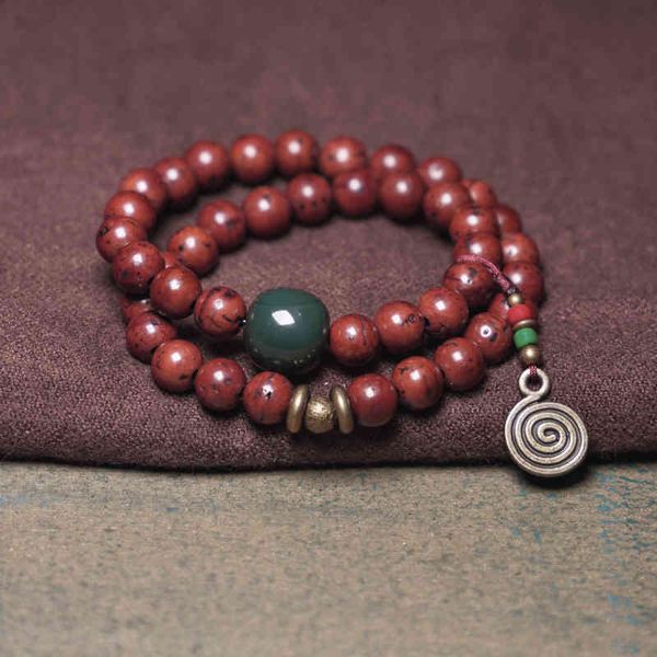 

qu weihua red phoenix eye bodhi bracelet men's personality tibetan national style bead, Golden;silver