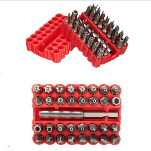 

hand tools 33pcs/ set screwdriver heads professional bit hole hollow carbon rod torx hex with hexagonal wrench