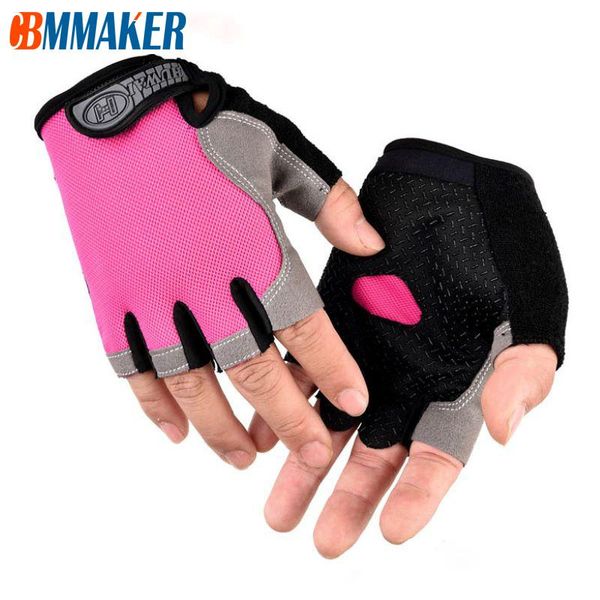 

mountain biking bicycle gloves anti slip breathable half finger bike short sports accessories for men women cycling, Black