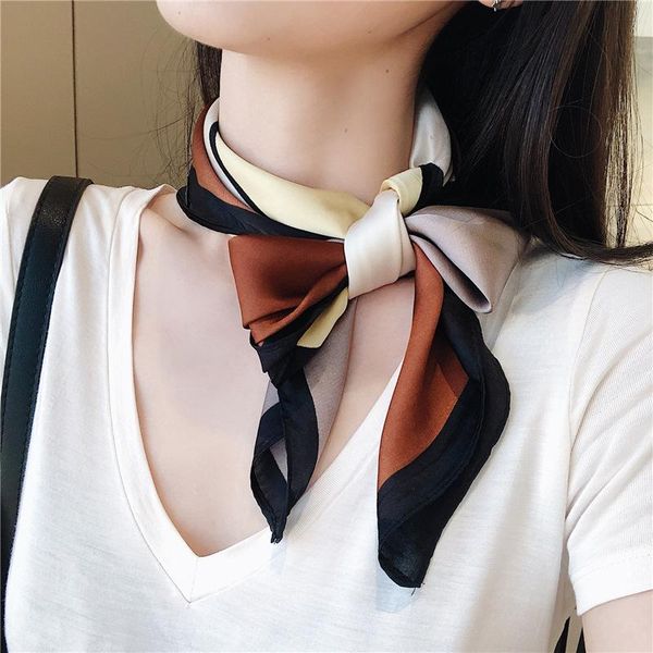 

scarves yishine 2021 70x70cm assorted colors print square scarf women bandana hairband lady head wraps female shawl neckerchief, Blue;gray