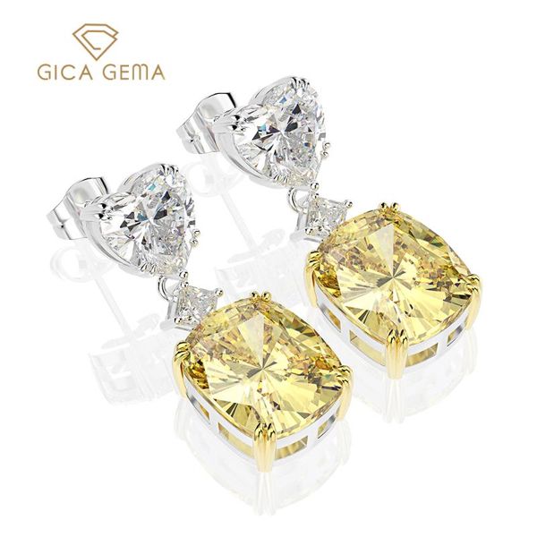 

dangle & chandelier gica gema 925 sterling silver heart created zircon gemstone white gold drop earrings fine jewelry