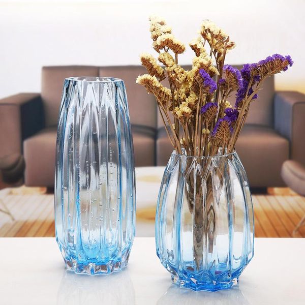 Вазы ясень желтый коричневый буква стеклянный ваза цветочный декорирование дома украшения прозрачные