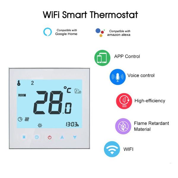 

smart home control wifi thermostat for water/gas boiler temperature controller tuya app/voice echo/google