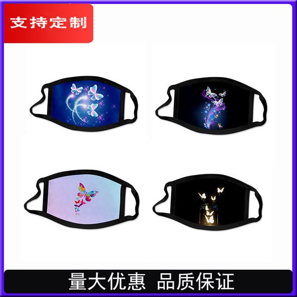 

3d butterfly mask printed ice silk polyter fabric washable