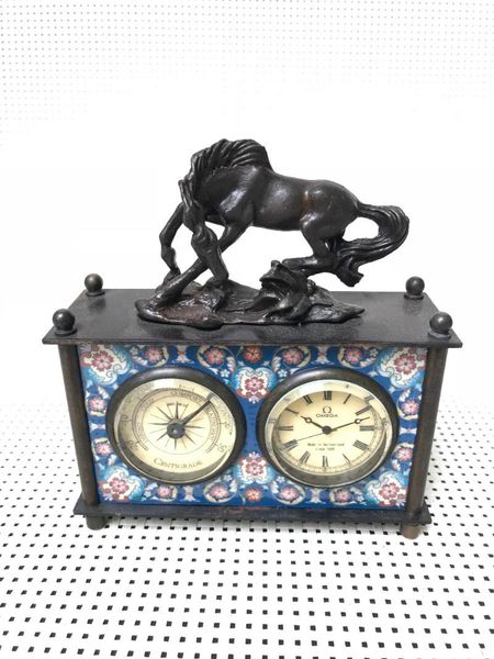 

desk & table clocks creative mechanical pure copper retro cloisonne inlaid clock decoration home crafts