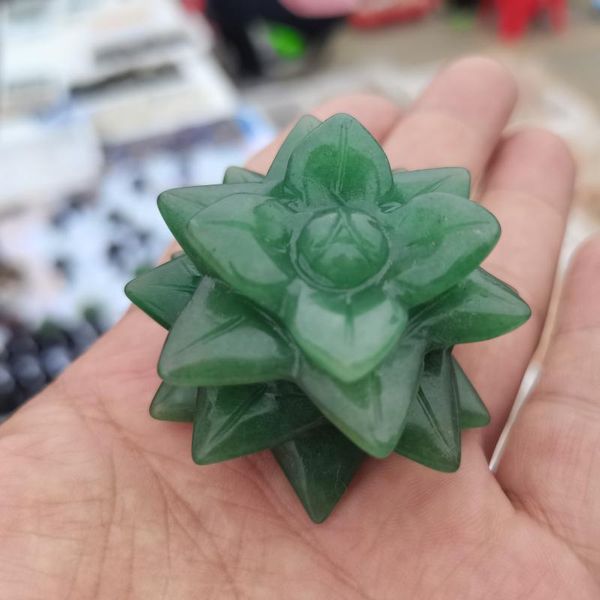 

decorative objects & figurines natural clear minerals rose quartz fluorite aventurine crystal carved succulent plants flower original cute g