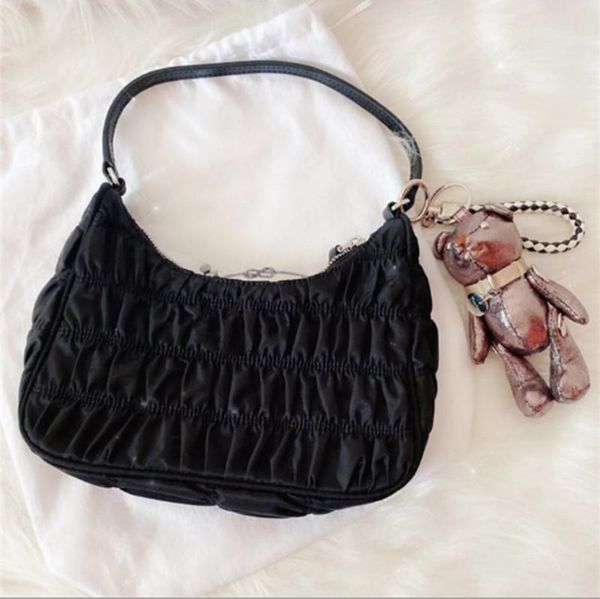 

2022womens cc handbags mini hobo bags key pouch plain pleated nylon ruched polyester multi pochette fashion handbag cc bag