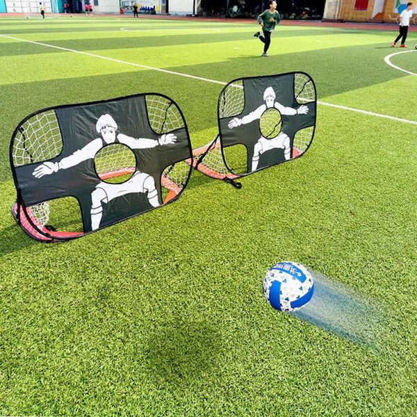 Mobili da campo Sport per bambini Outdoor Indoor Gioco divertente per bambini Mini rete portatile Pieghevole Cancello da calcio Pallone da porta Pratica Allenamento di calcio