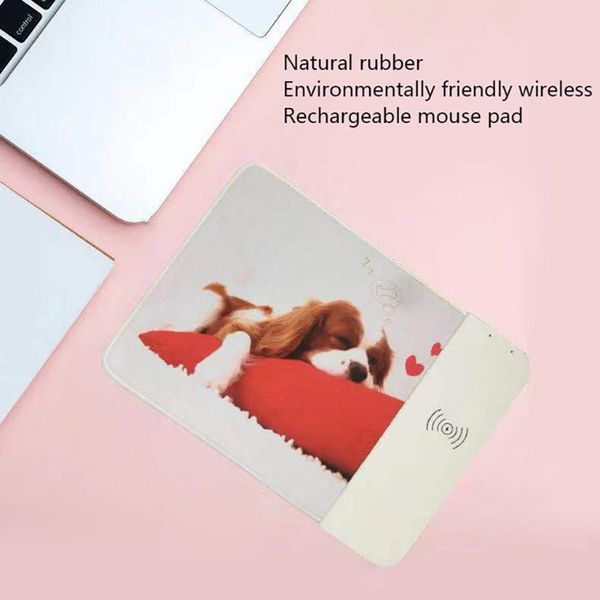 

mouse pads & wrist rests cartoon fashionable cute mat 10w wireless charging usb+micro mice pad for pc lapcolor printing rubber 5.