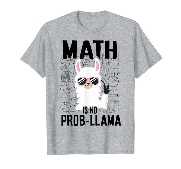 

math is no prob llama tshirt - funny math llama shirt, White;black