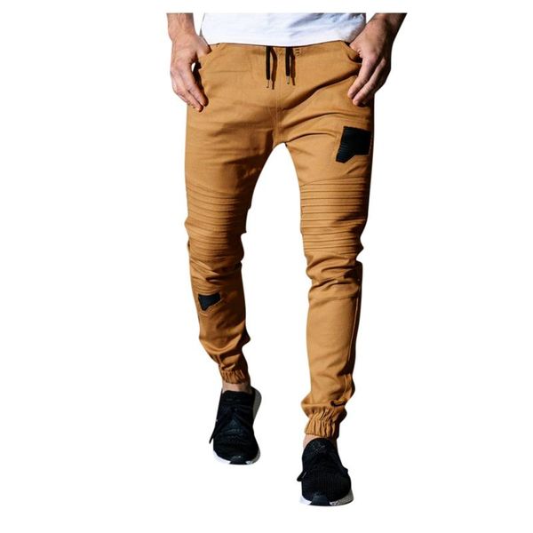 

men's pants mens casual gym solid bodybuilding pocket skin full length sports streetwear hip hop joggers long trousers#g30, Black