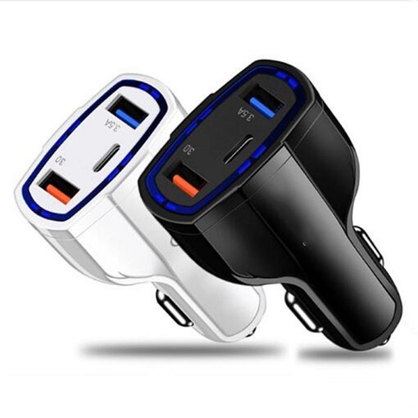 

mobile phone car charger qc3.0 2usb with type-c interface