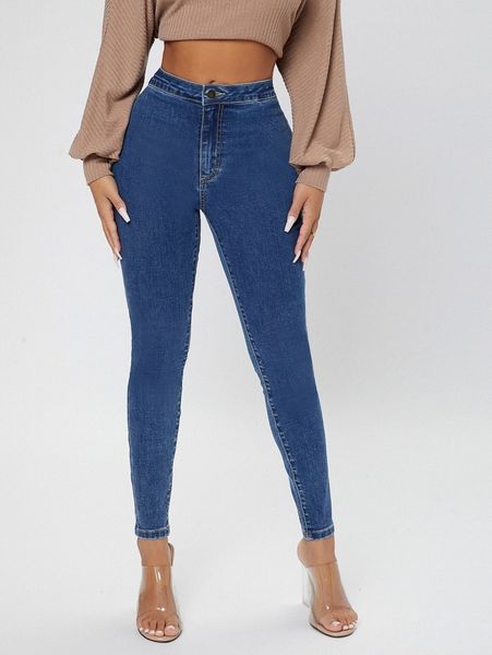 

petite zipper fly skinny jeans b0sd#, Blue