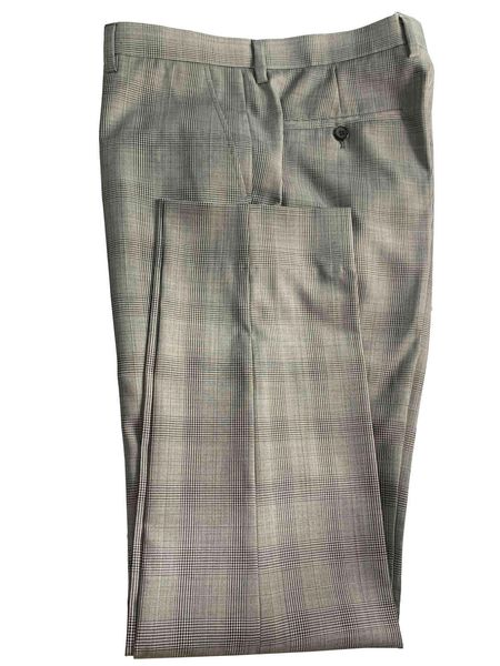

men's pants men fashion grey glen check tailor made slim fit business dress prince of wales checkered, Black