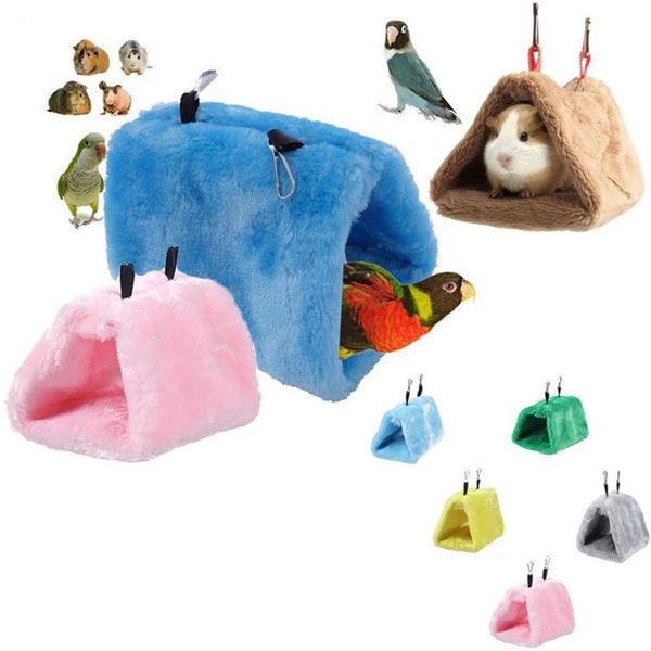 

winter plush hammock hanging cave cage hut tent bed bird parrot conure toys birds nests cages
