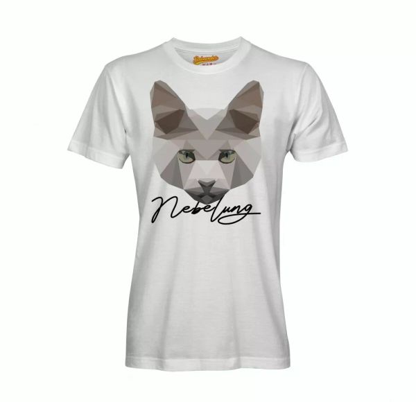 

nebelung t-shirt polygon cat by siviwonder, White;black