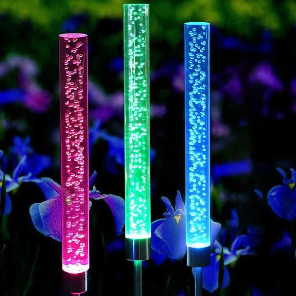 

outdoor led solar light waterproof acrylic stick bubble colorful gradient garden christmas decoration lawn lamps