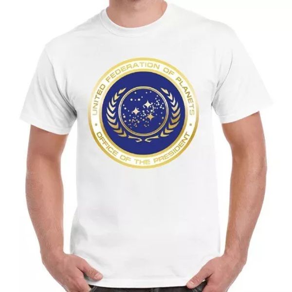 

united federation of planets logo retro tshirt 577, White;black