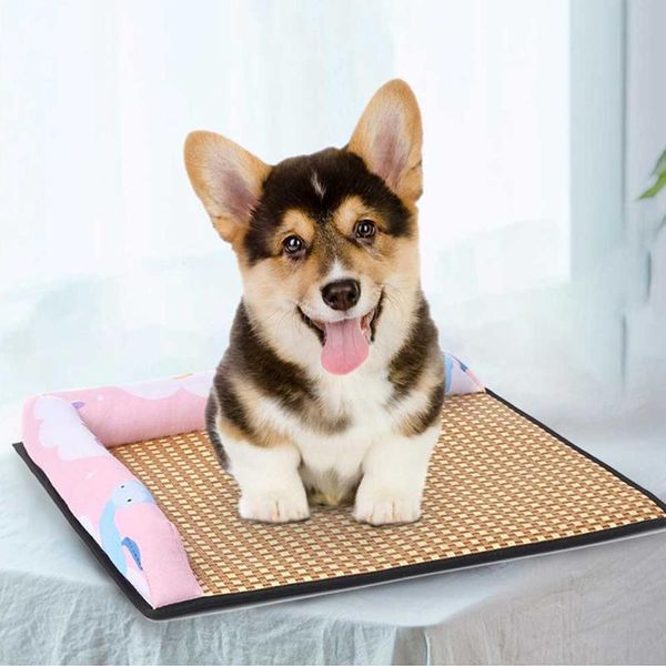 

kennels & pens summer cool dog mat can be washed sleep comfortable puppy bed suitable for little pet kennel