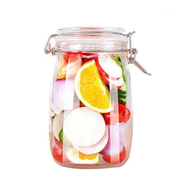 

storage bottles & jars glass with airtight lids mason leak proof rubber gasket hinged lid for home