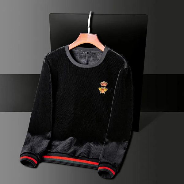 

men's hoodies & sweatshirts european luxury little bee embroidered sweater t-shirt 2021 autumn and wint fashion brand round neck high-e, Black