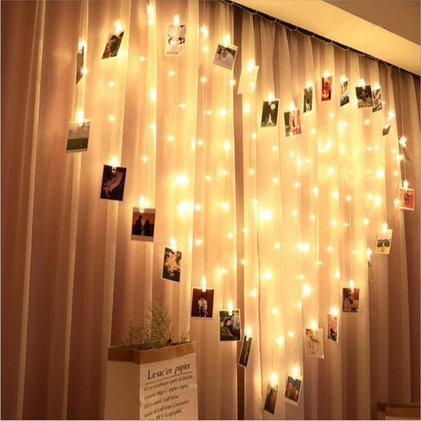 

strings year's garland po clip lamp led string lights battery usb dc 5v christmas holiday party wedding decoration fairy