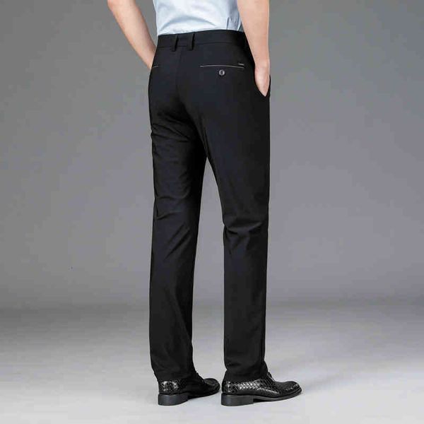 

light 2021 spring comfortable stretch of youth business fit pants straight, Black