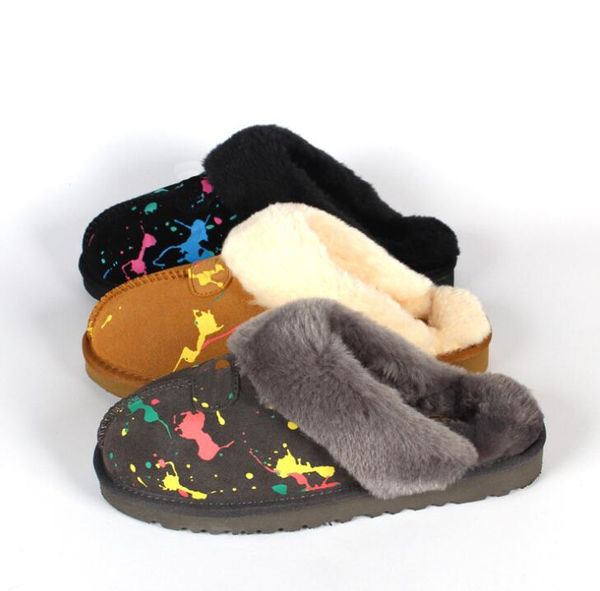

2022 sell classic design aus u5125 keep warm slippers goat skin sheepskin slippers indoor shower room mop slippers transshipment, Black