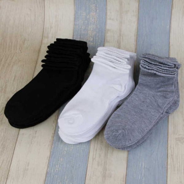 

00 men's sports polyester cotton summer socks foot bath tube short, Black
