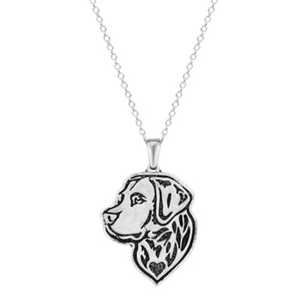 

pendant necklaces trendy animal delicate dog labrador patina sweet fresh necklace men and women jewelry, Silver