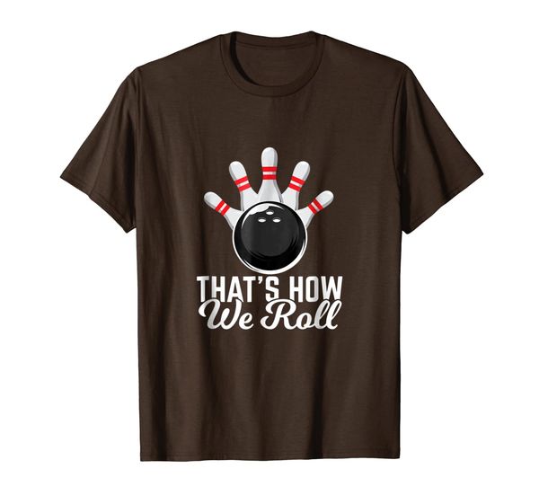 

funny bowling shirt that's how we roll graphic bowling tee, White;black