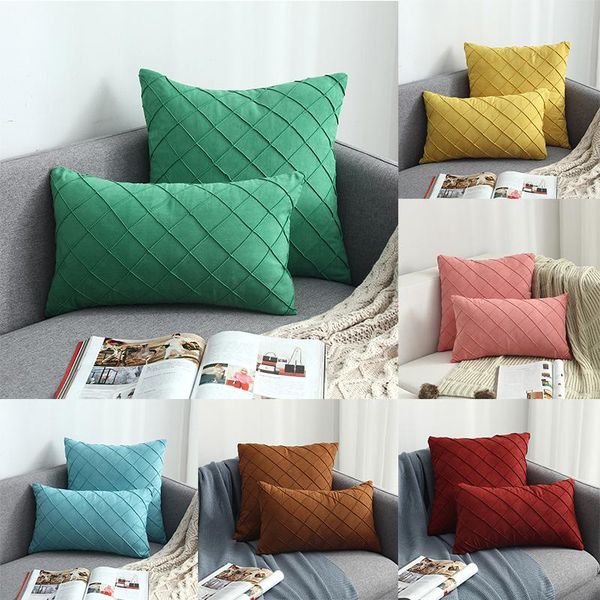 

pillow case 1pc suede sofa waist throw cushion cover home decor decoration accessories