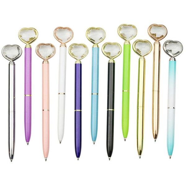 

ballpoint pens 1 pcs pen love diamond fashion metal signature blue black refill writing gift business office, Blue;orange