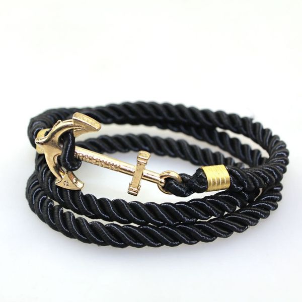 

braided bracelet multi layer winding anchor bracelets, Golden;silver