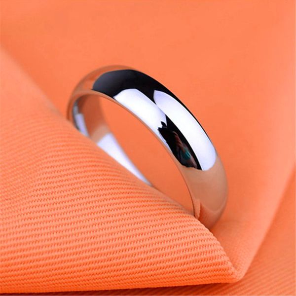 

wedding rings fashion simple titanium steel smooth surface couple ring 6mm multiple metal color promise engagement for women, Slivery;golden